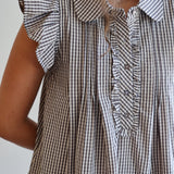 The Gingham Dress in Mocha Grey