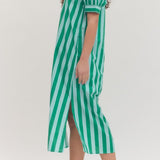 The Marie Dress in Green Stripe