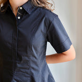 Tailored Button Down Dress in Black