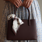 Tote in Coffee with Twilly Scarf