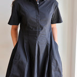 Tailored Button Down Dress in Black
