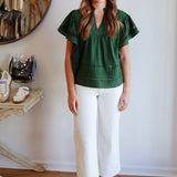 The V-Neck Flutter Sleeve Top
