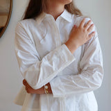 Peplum Hem Top in White