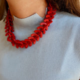 Red Link Statement Necklace