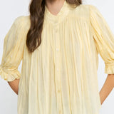 Button-Up Blouse with Ruffle Sleeve