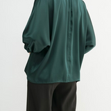 Satin Dolman Sleeve Blouse