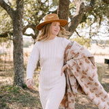 Thistle Blockprint Lightweight Blanket
