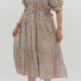Floral Print Midi in Camel