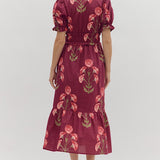 The Josie Dress in Wine Floral