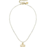 Gold Cross on Freshwater Pearl Necklace