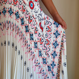 Noelle Fair-Isle Print Pleated Skirt