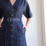 VH Kaulana V-Neck Black Denim Dress