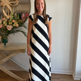 The Leila Dress in Black and Ivory