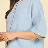 The Button Down Short Sleeve Sweater