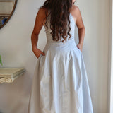 Vertical Seam Midi Dress in Gray