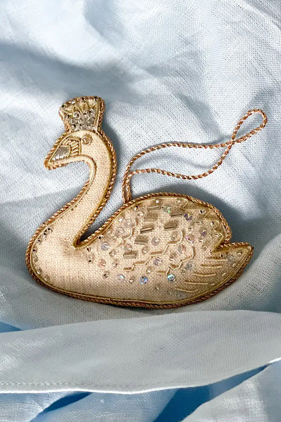 0 Swan Ornament from Irish Linen