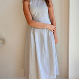 Vertical Seam Midi Dress in Gray