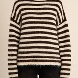MB Off White/Chocolate Stripe Sweater