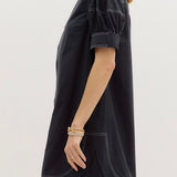 The Margot Dress in Black with White Trim