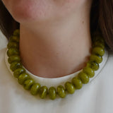 Bailey Chunky Beaded Necklace- Chartreuse