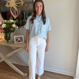 The VH Suzanne Top in Corydalis Blue