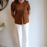 The Lace Detail Top in Mocha