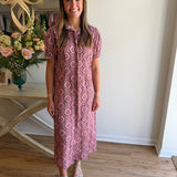 FINAL SALE: BEAU & RO Kris Dress in Pink Flower Check
