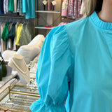 The Isla Top in Cyan Blue