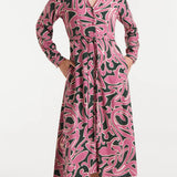 FINAL SALE: Fantastica Green and Pink Abstract Dress