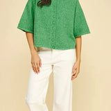 The Button Down Short Sleeve Sweater