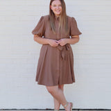 Joy Joy Puff Sleeve Dress in Coco