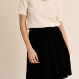 MB Short Sleeve Cowl Neck Sweater