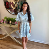 Sky Blue Floral Dress
