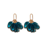 Peacock Feather Fall Statement Tassel Earrings