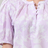 Emme Floral Zuri Smocked Top in Lilac