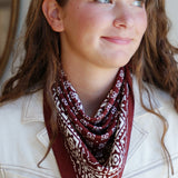 Geometric Triangle Scarf in Burgundy
