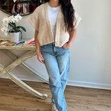 Esqualo Gilet Cardigan in Sand Melange