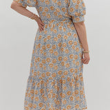 Floral Print Midi in Camel