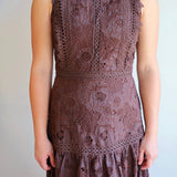 Floral Lace Maxi in Chocolate