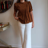 The Lace Detail Top in Mocha