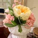 White Floral Embossed Vintage Container