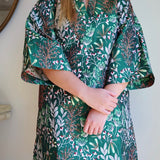 Jade Caftan in Evergreen Bloom