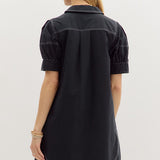 The Margot Dress in Black with White Trim