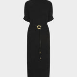 Esqualo Long Knit Dress In Black