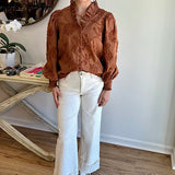 Floral Textured Long Sleeve Top