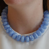 Bailey Chunky Beaded Necklace- Light Blue