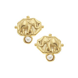 Gold Elephant Intaglio with Freshwater Pearl
