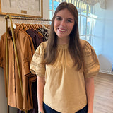 Reverse Pintuck Puff Sleeve Top