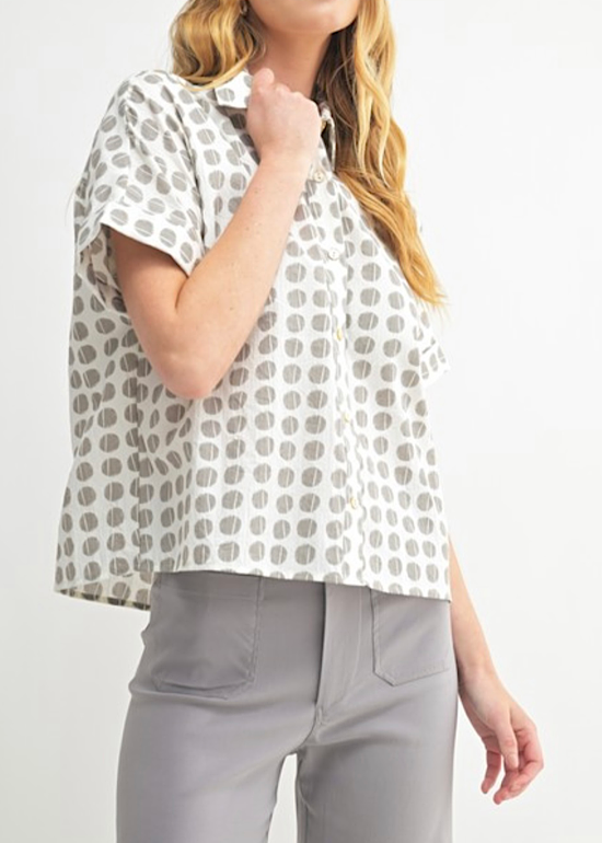 Gray Polka Dot Top – Wonderfully Made Clothing Co. Gray Polka Dot Top – Wonderfully Made Clothing Co.