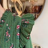 The Ruffled Fall Floral Top in Olive